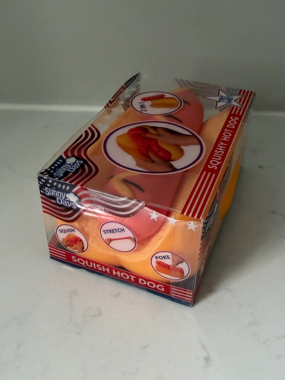 NEW Sunny Days Squishy Hot Dog Toy